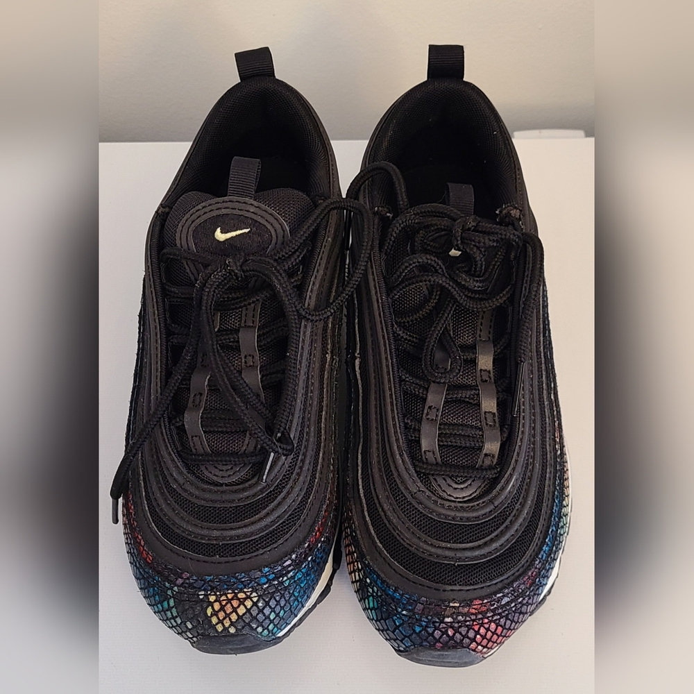 Nike Womens Air‎ Max 97 SE Rainbow Snake Black Multicolor Size 6